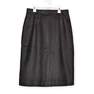 Vintage Sag Harbor Black Wool Pencil Skirt Size 14